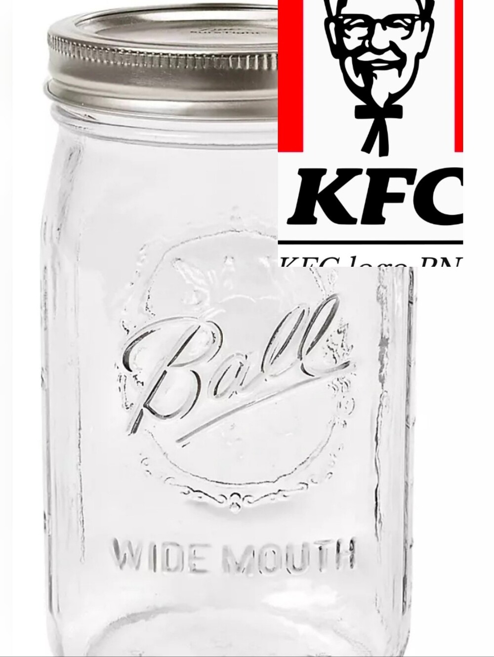 Ball Mason Faart KFC Glass Jar with Silver Lid